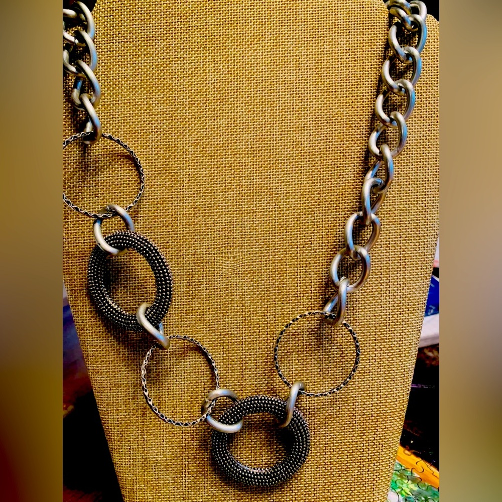 Large Silver Plated Necklace
